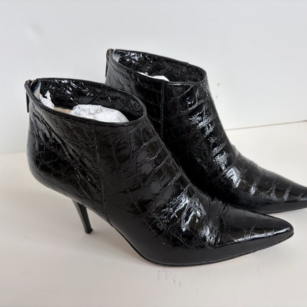 Jimmy Choo Grazie Ankle Booties, Black Patent Leather, size 39